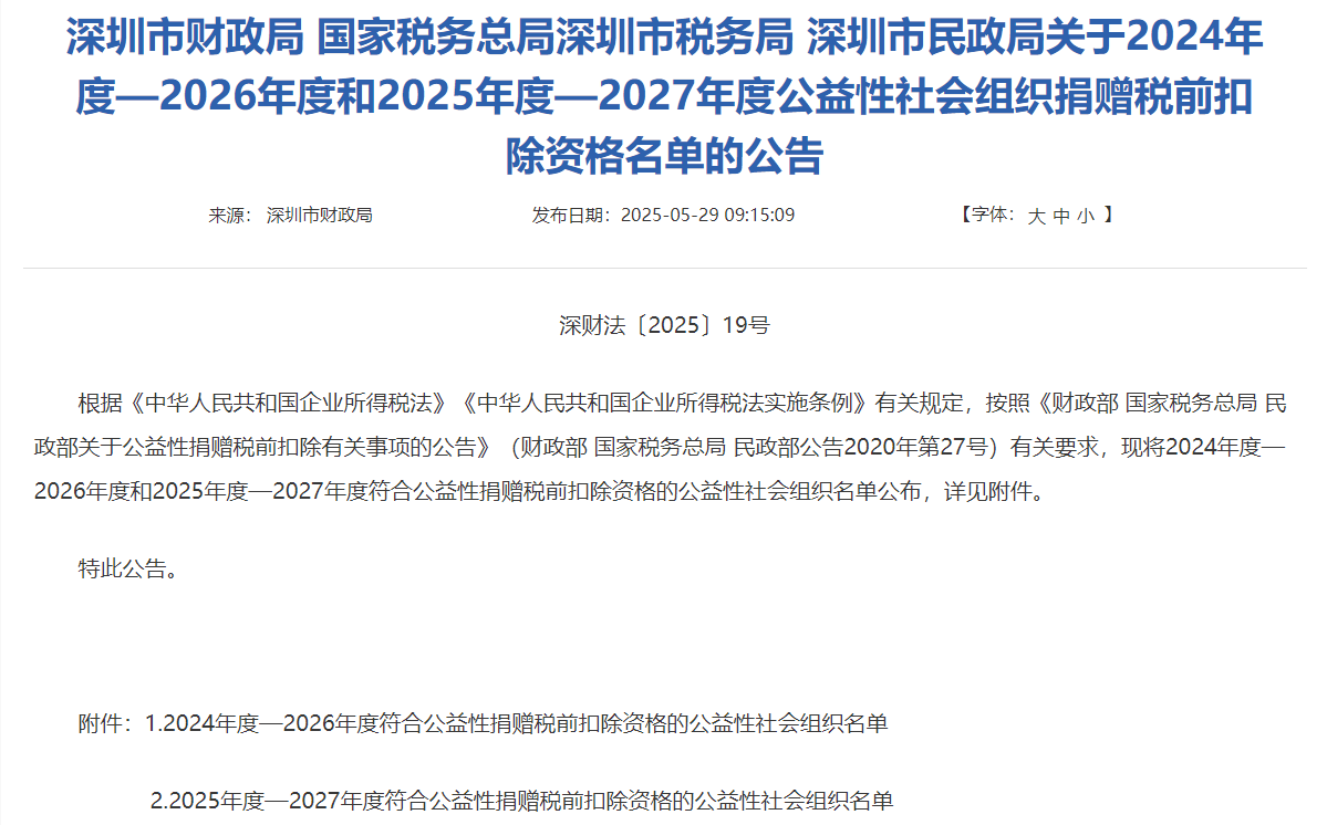 阿乐善基金会获公益性捐赠税前扣除资格(2025-2027年度)(图1)